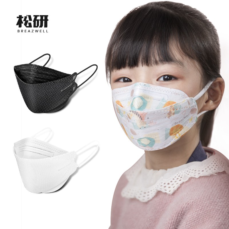 松研韓版柳葉型kf94kn95兒童一次性口罩圖片1