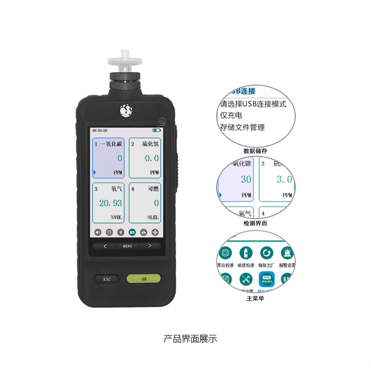 海固HG-FB4-2泵吸式四合一氣體檢測(cè)儀圖片2