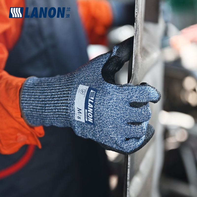 LANON蘭浪H300PU涂掌耐磨5級(jí)防割手套圖片2 LANON蘭浪H300PU涂掌耐磨5級(jí)防割手套圖片2