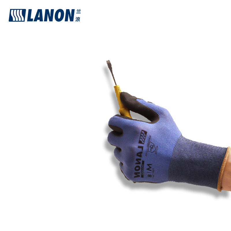 LANON蘭浪H100丁腈涂掌勞保手套圖片2 LANON蘭浪H100丁腈涂掌勞保手套圖片2
