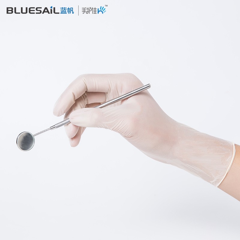 藍帆醫(yī)療L9315一次性橡膠滅菌無粉醫(yī)用手套圖片1