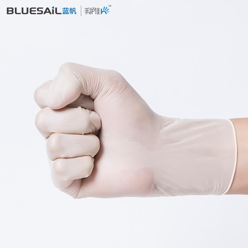 藍帆醫(yī)療L9315一次性橡膠滅菌無粉醫(yī)用手套圖片2