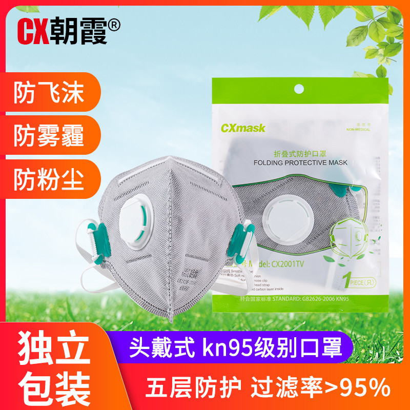 朝霞折疊頭戴式帶閥KN95防塵口罩圖片2 朝霞折疊頭戴式帶閥KN95防塵口罩圖片2