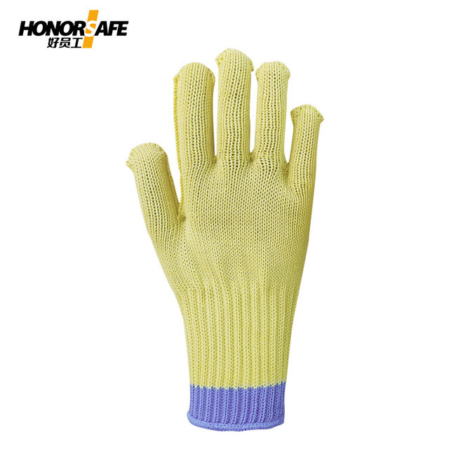 好員工F018黃藍(lán)長款五級防割手套圖片1