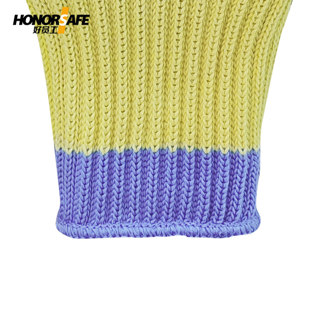 好員工F018黃藍(lán)長款五級防割手套圖片4