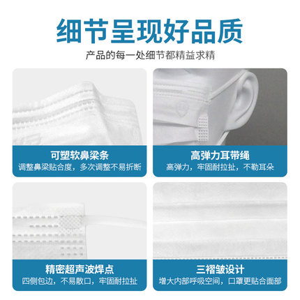 以安A306白色一次性口罩圖片1 以安A306白色一次性口罩圖片1