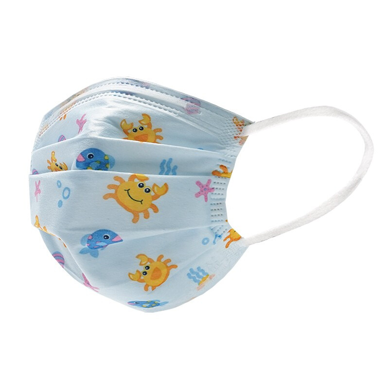 霍盛HMS-DM-06舒適平面口罩超小號35片盒裝(小螃蟹印花款)圖片2 霍盛HMS-DM-06舒適平面口罩超小號35片盒裝(小螃蟹印花款)圖片2