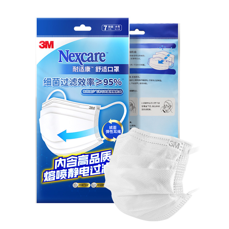 3M7660+耐適康一次性口罩 大號7只/袋圖片3 3M7660+耐適康一次性口罩 大號7只/袋圖片3