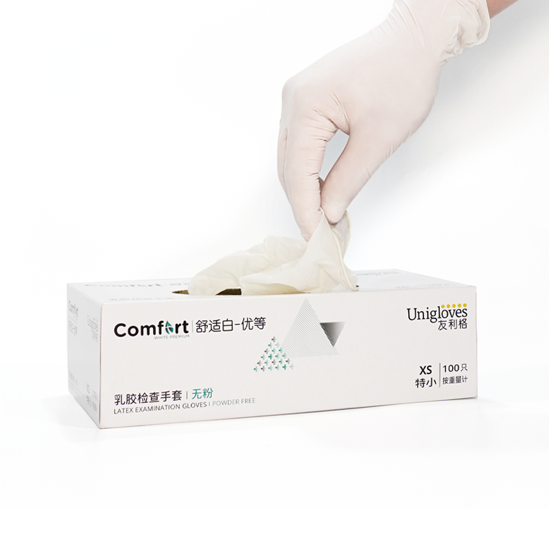友利格舒適COMFORT C05XTDW一次性無粉優(yōu)等乳膠檢查手套圖片2