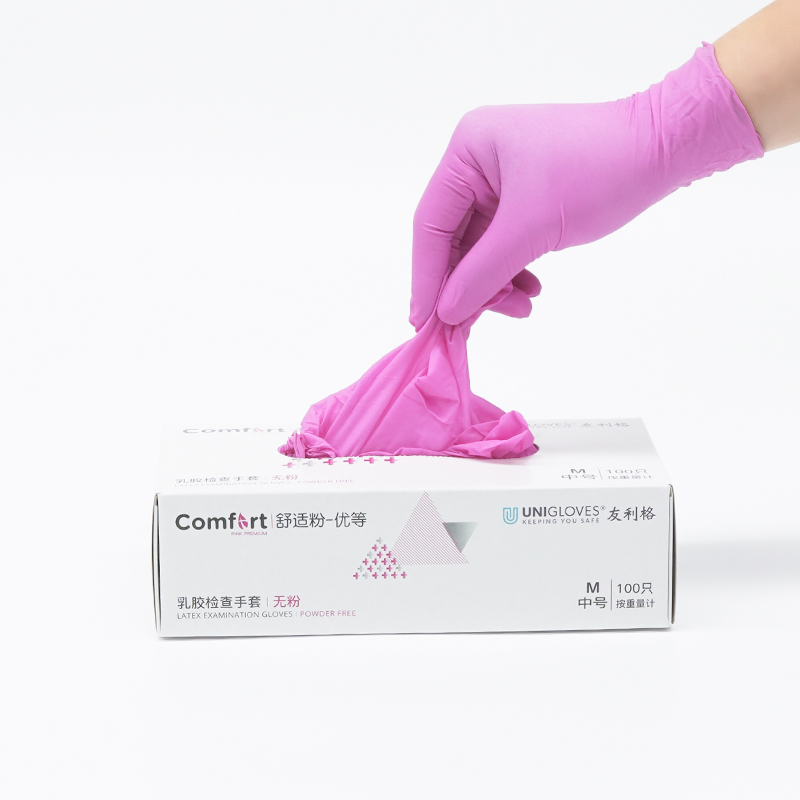 友利格舒適COMFORT U1500一次性無(wú)粉優(yōu)等粉色乳膠檢查手套圖片3 友利格舒適COMFORT U1500一次性無(wú)粉優(yōu)等粉色乳膠檢查手套圖片3