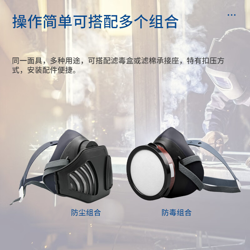 定和DH20105硅膠單濾盒半面罩防毒面具圖片4 定和DH20105硅膠單濾盒半面罩防毒面具圖片4