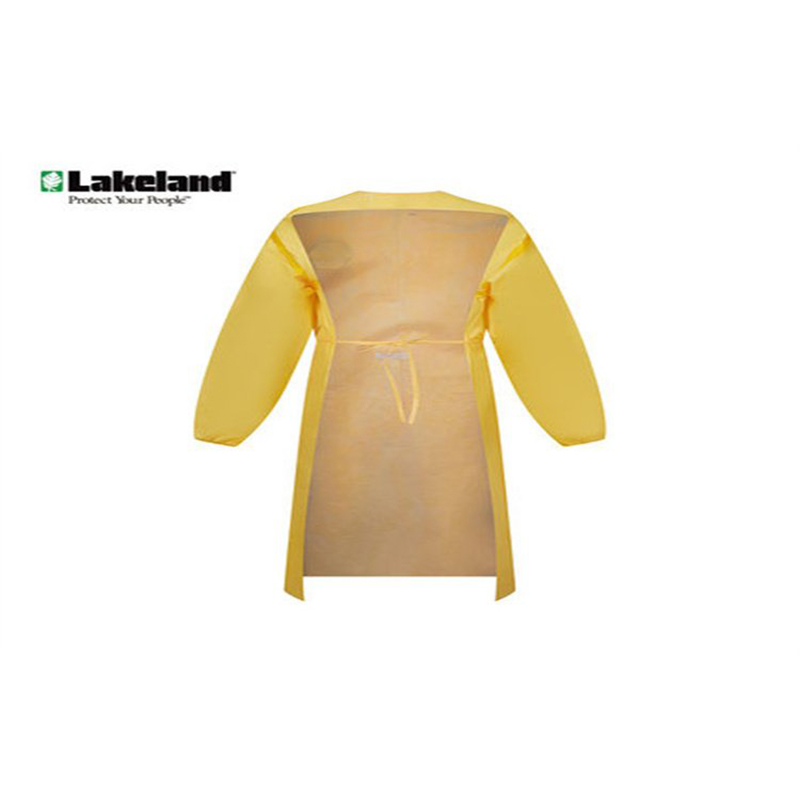 雷克蘭C1T019Y反穿圍裙凱麥斯1黃色防化系帶圍裙圖片1