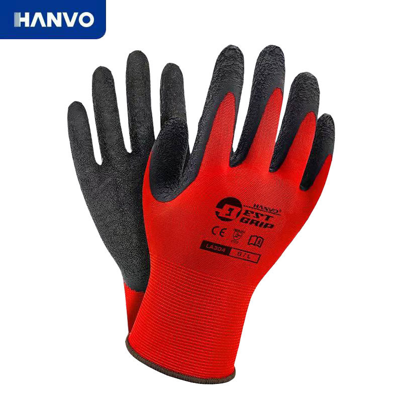 恒輝LA304乳膠皺紋防滑耐磨勞保手套圖片1 恒輝LA304乳膠皺紋防滑耐磨勞保手套圖片1