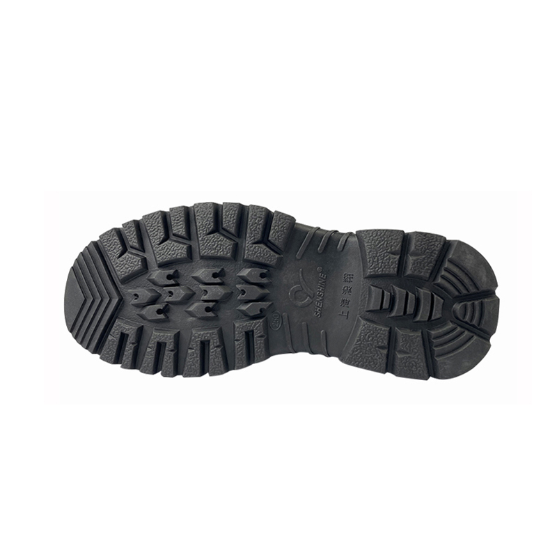 澳翔AX013黑色二層荔枝紋牛皮防砸橡膠大底安全鞋圖片4