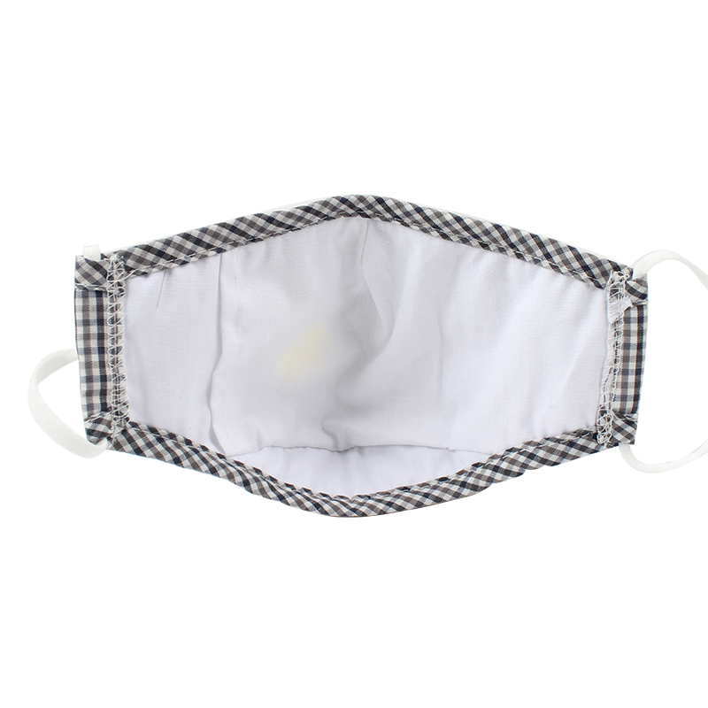 藍星灰格耳戴式帶閥成人棉布口罩圖片3 藍星灰格耳戴式帶閥成人棉布口罩圖片3