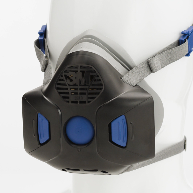 3M HF-802SD硅膠半面罩帶揚聲器振動膜防毒面具Secure Click中號面罩圖片2