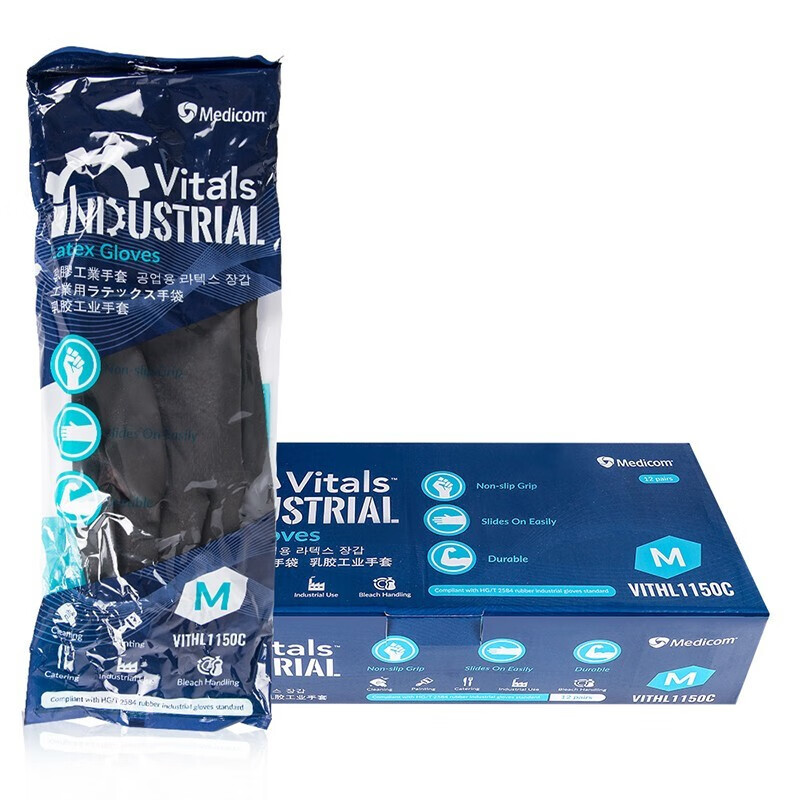 麥迪康1150C耐酸堿防滑加厚乳膠手套中號圖片1 麥迪康1150C耐酸堿防滑加厚乳膠手套中號圖片1