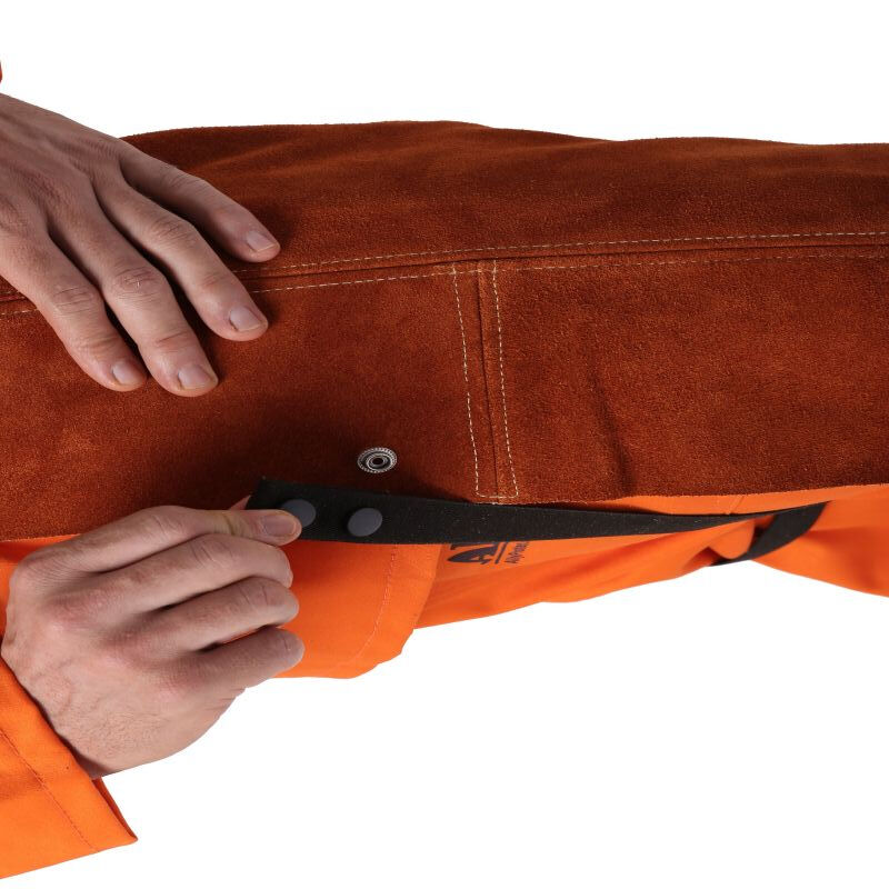 友盟AP-7236咖啡色單前幅連胸焊工服褲子圖片4