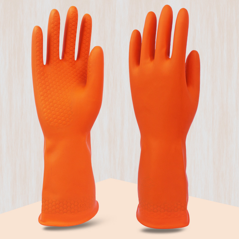 廣州雙一雙色加厚工業(yè)乳膠手套耐酸堿手套橘色圖片1 廣州雙一雙色加厚工業(yè)乳膠手套耐酸堿手套橘色圖片1