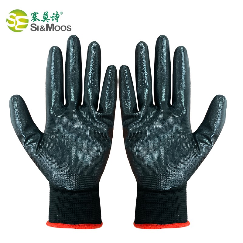 塞莫詩CG905BK黑色浸膠丁腈手套圖片1
