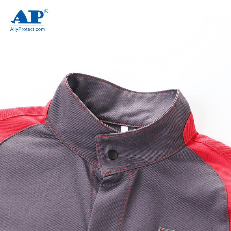 友盟AP-6852灰紅配色阻燃工作服上衣圖片3 友盟AP-6852灰紅配色阻燃工作服上衣圖片3