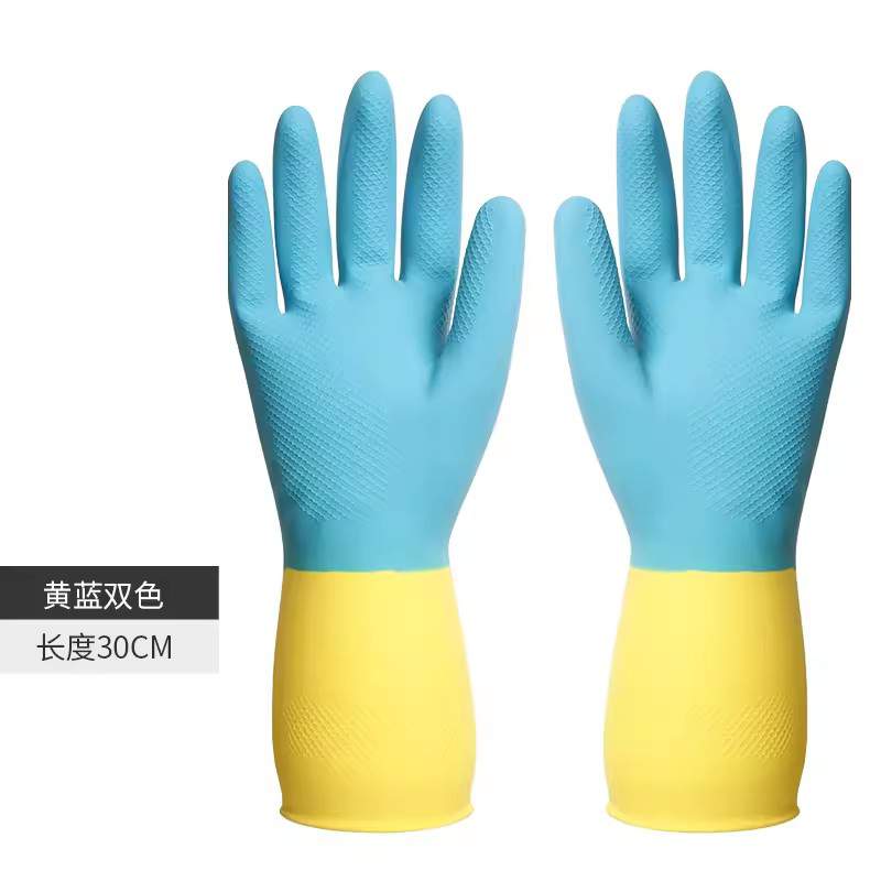 雪蓮30142家用天然乳膠絨里袖口雙色魚(yú)鱗紋手套圖片1 雪蓮30142家用天然乳膠絨里袖口雙色魚(yú)鱗紋手套圖片1