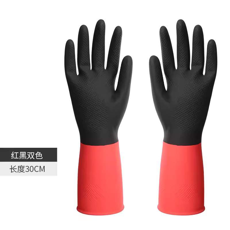 雪蓮30142家用天然乳膠絨里袖口雙色魚(yú)鱗紋手套圖片4 雪蓮30142家用天然乳膠絨里袖口雙色魚(yú)鱗紋手套圖片4