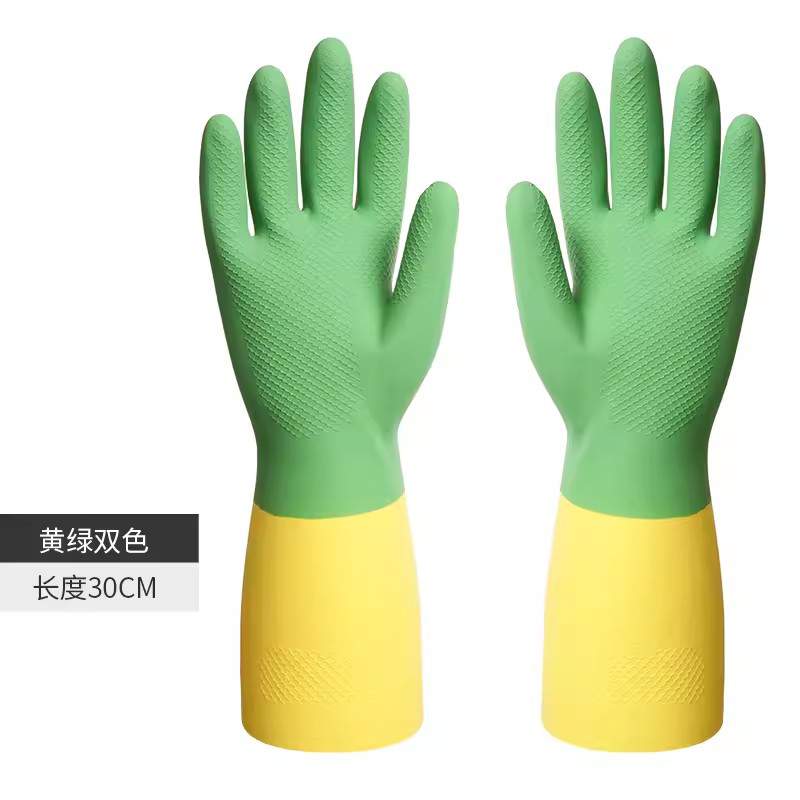 雪蓮30142家用天然乳膠絨里袖口雙色魚(yú)鱗紋手套圖片2 雪蓮30142家用天然乳膠絨里袖口雙色魚(yú)鱗紋手套圖片2