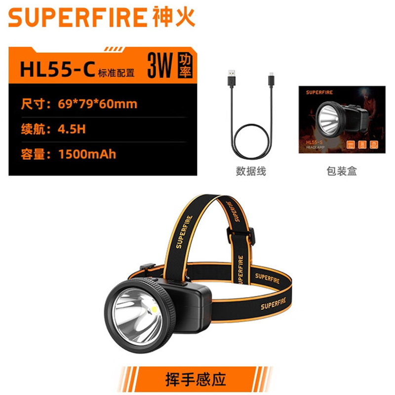 神火HL55-C智能感應(yīng)揮手即亮強(qiáng)光遠(yuǎn)射戶外多用頭燈圖片1 神火HL55-C智能感應(yīng)揮手即亮強(qiáng)光遠(yuǎn)射戶外多用頭燈圖片1