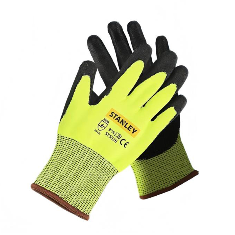 STANLEY史丹利ST5526熒光黃PU掌浸耐磨防滑防刺防割手套圖片1 STANLEY史丹利ST5526熒光黃PU掌浸耐磨防滑防刺防割手套圖片1