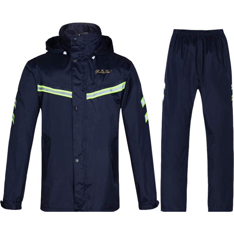 天堂T071B帶反光條雙層套裝分體透氣雨衣