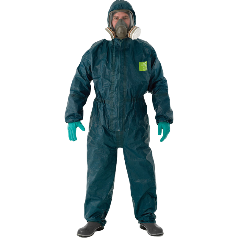 微護(hù)佳GR40-T-99-122-02 MC4000綠色雙袖雙褲腿帶腳套連體防化服
