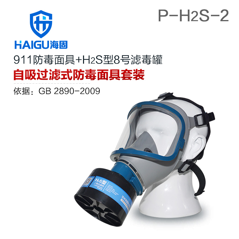 海固HG-911 P-H2S-2濾毒罐硫化氫活性炭防毒面具