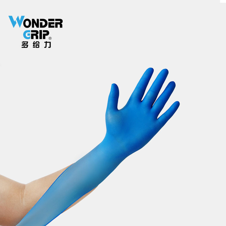 多給力一次性藍(lán)色無粉丁腈醫(yī)用手套