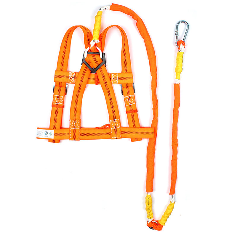 建鋼雙背阻燃橙色安全帶