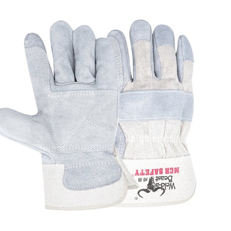 焊獸11211二層全掌短皮電焊手套