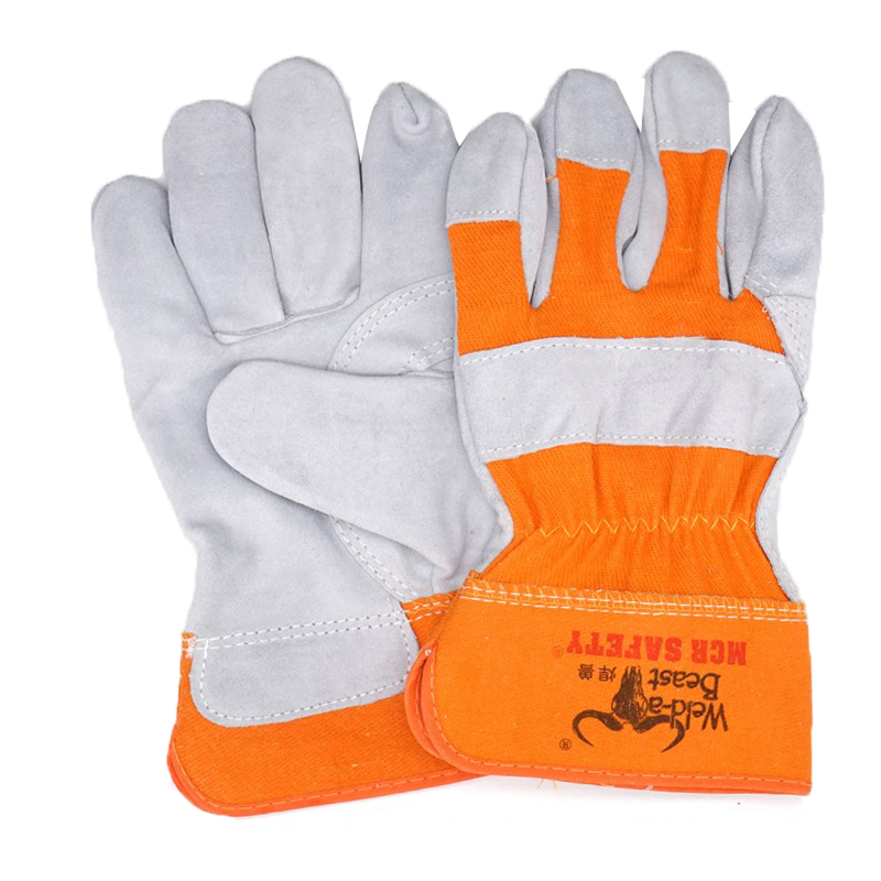 焊獸11301黃布一層短皮勞保手套