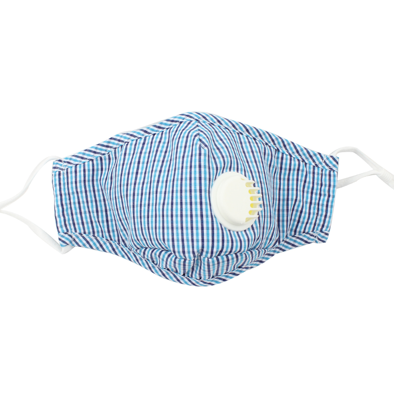 藍(lán)星藍(lán)格耳戴式帶閥成人棉布口罩