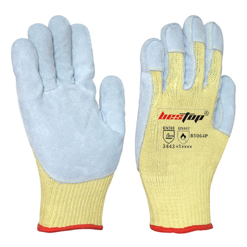 bstop倍護(hù)B5064P牛皮防刺防割手套