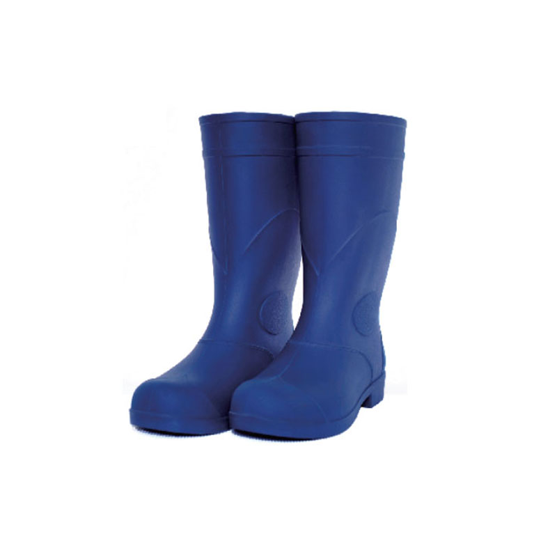 安全牌藍(lán)色高筒耐酸堿橡膠防化安全靴