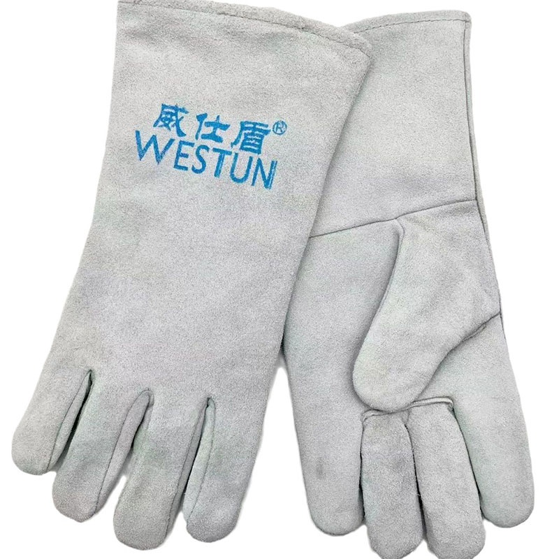 威仕盾G-1649L牛二層皮雙層電焊手套