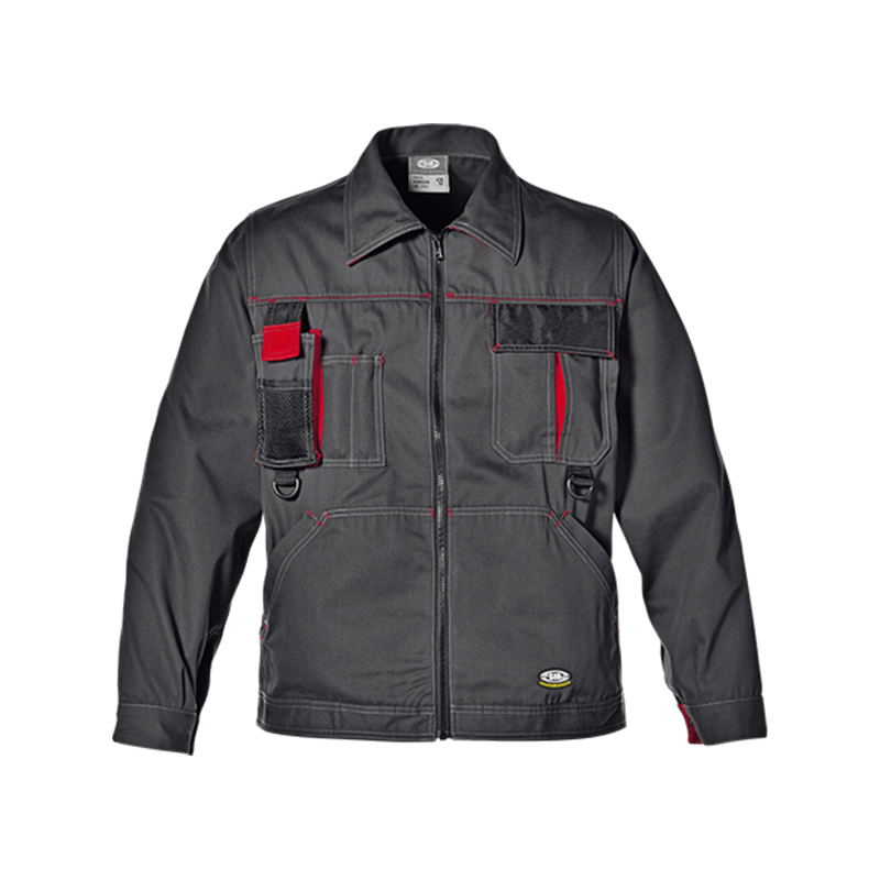 思而MC1814C3黑紅色滌棉多口袋夾克