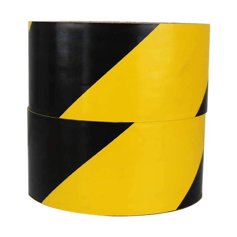 PVC警示膠帶黑黃消防警戒隔離地板膠帶