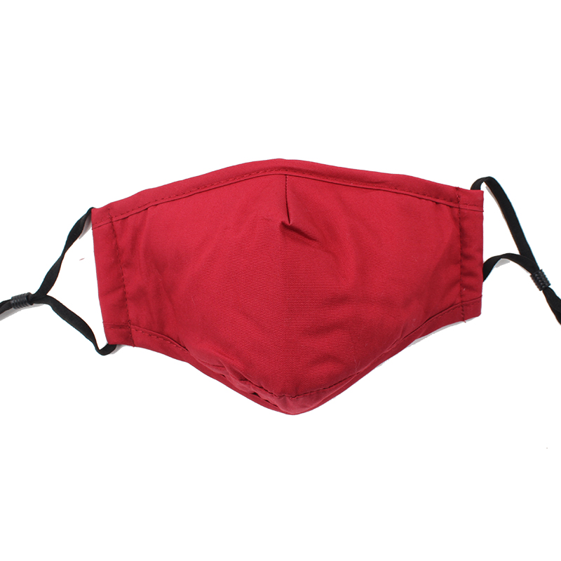 藍星棗紅耳戴式成人棉布口罩