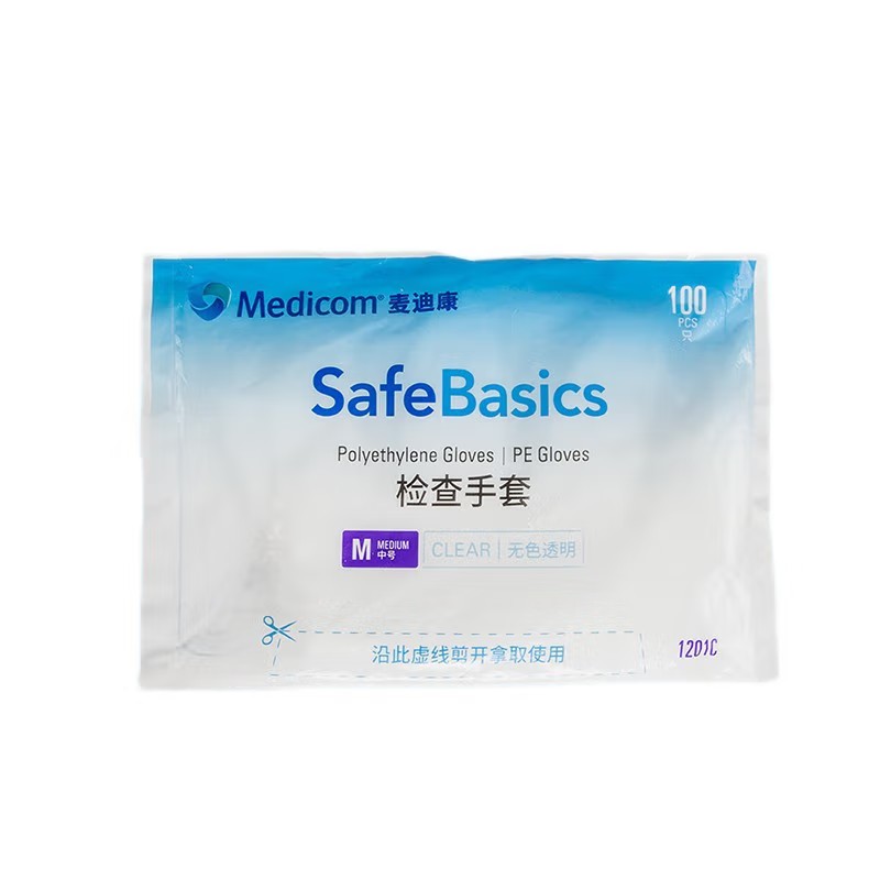 麥迪康1201B無(wú)粉PE檢查手套S