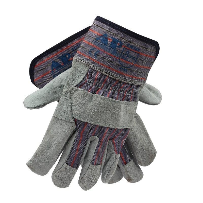 友盟AP-1510耐磨抗穿插牛二層皮勞保手套