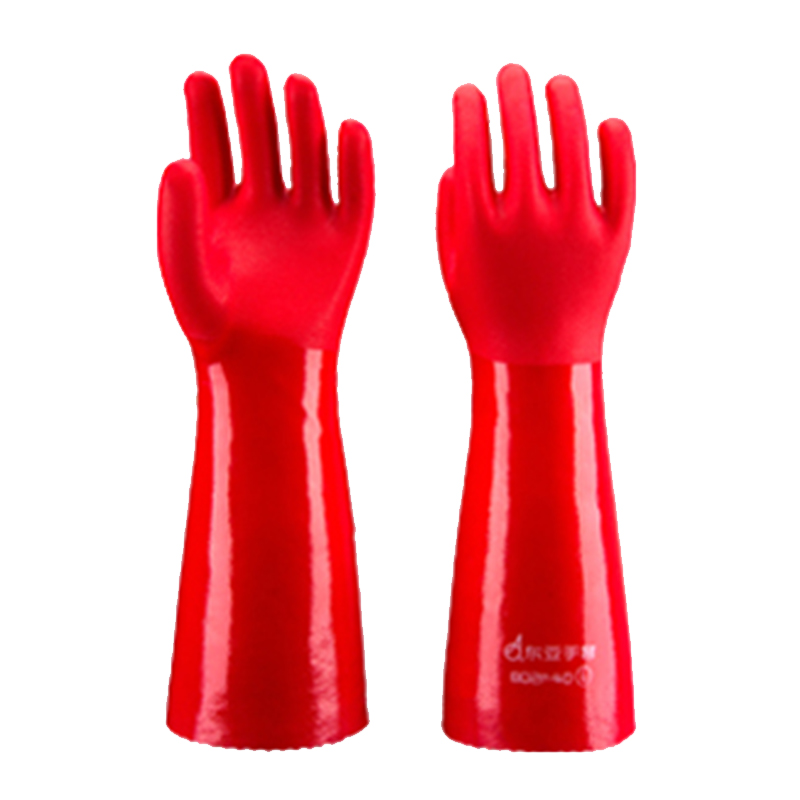 東亞802F紅色耐油耐酸堿PVC手套