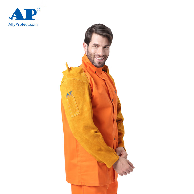 友盟AP-9107金黃色耐磨抗火牛二層芯皮套袖