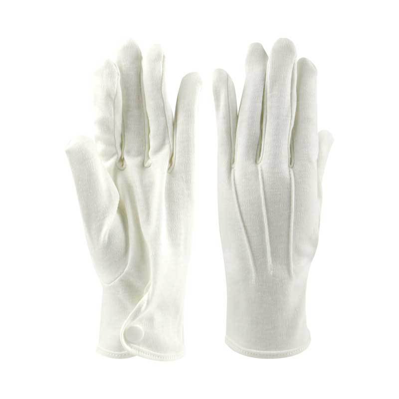 漢盾HD-GP5508純棉背三筋帶扣白色禮儀勞保手套