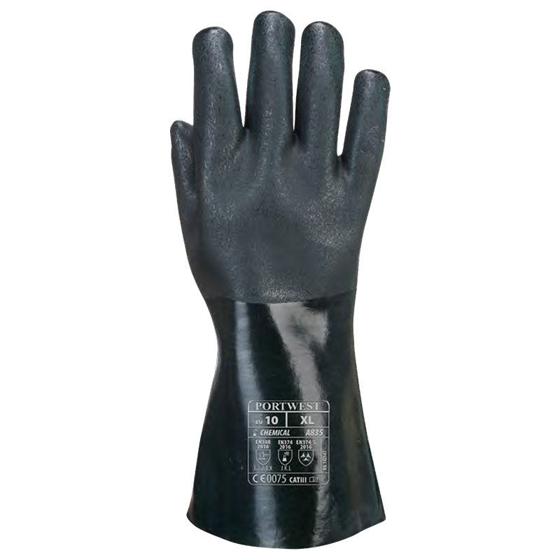 波偉斯特Portwest A835雙層浸膠PVC長筒手套